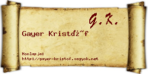 Gayer Kristóf névjegykártya