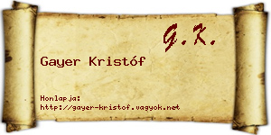 Gayer Kristóf névjegykártya