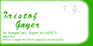 kristof gayer business card